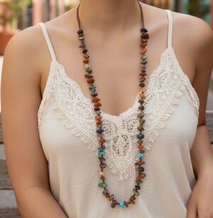 Zuni Multi Semiprecious Gem Stone Heshi Necklace